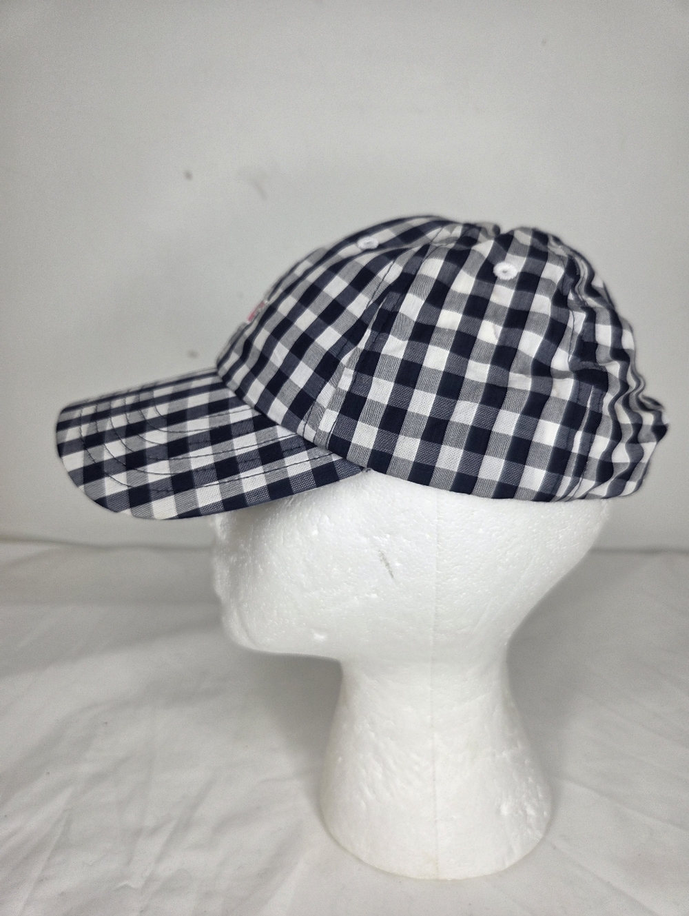 Vineyard Vines Plaid Navy/white Gingham Whale Baseball Cap - Picture 2 of 7
